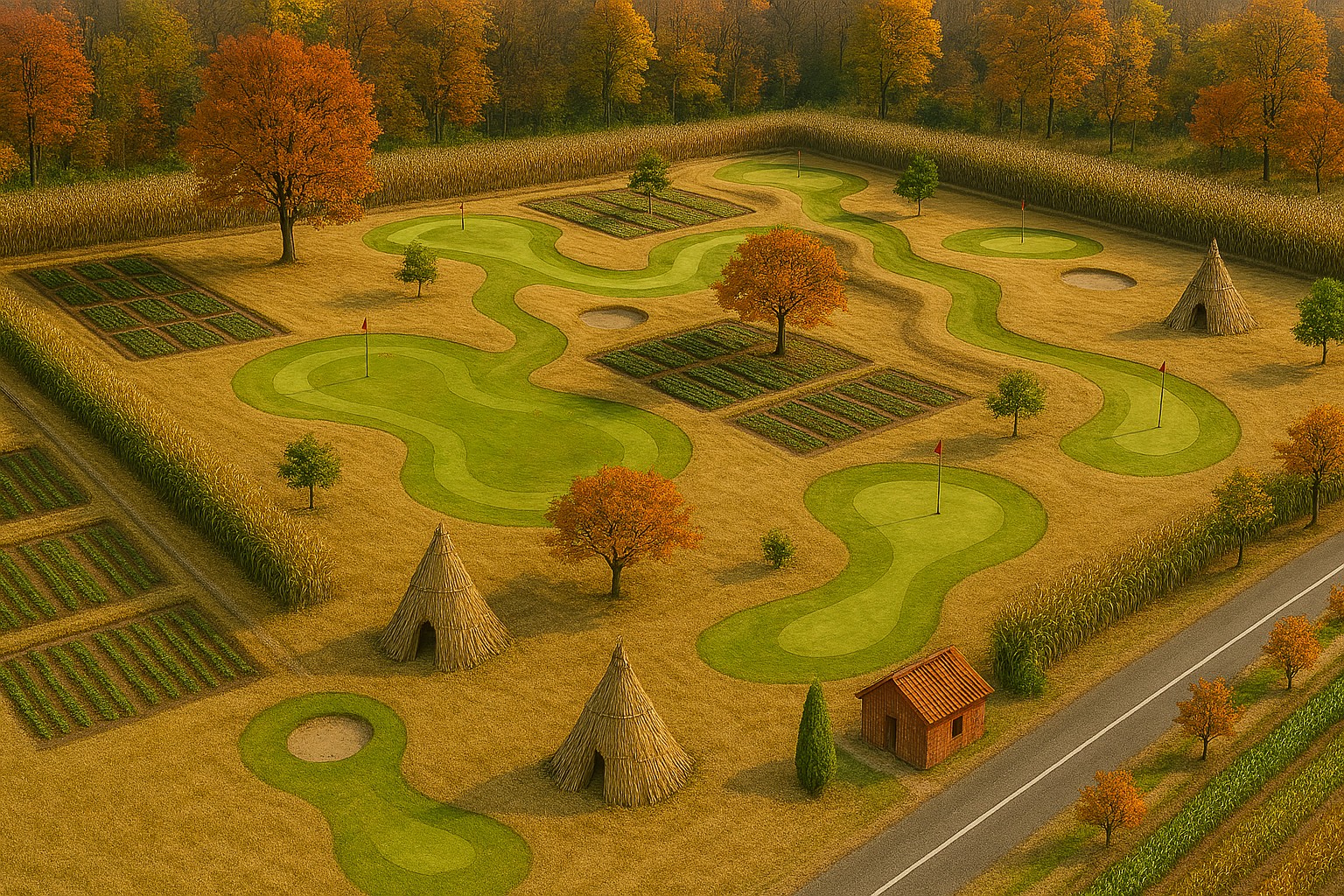 가을 풍경 조감도