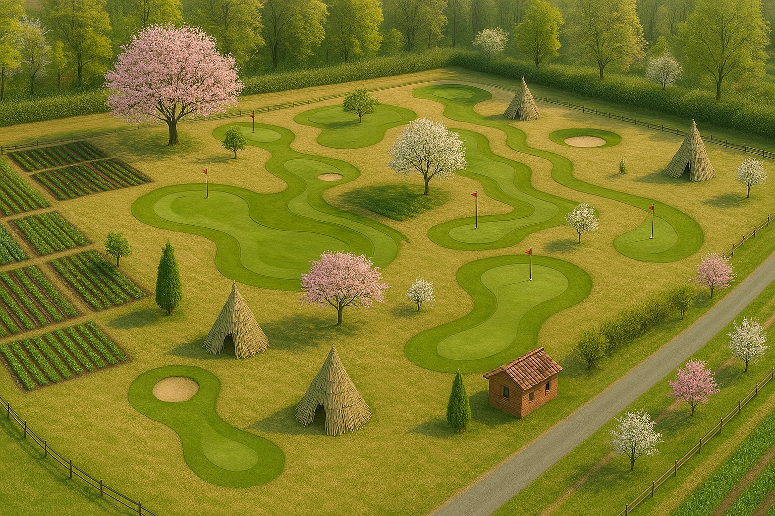 봄 풍경 조감도